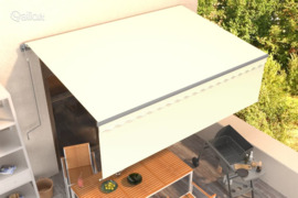 vidaXL Automatiniu būdu ištraukiama markizė, kreminė, 4x3m