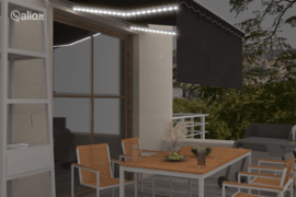 vidaXL Markizė su uždanga/LED/vėjo jutikliu, antracito, 3x2,5m