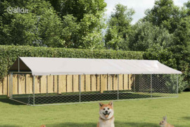 vidaXL Lauko voljeras šunims su stogu, 600x300x150cm