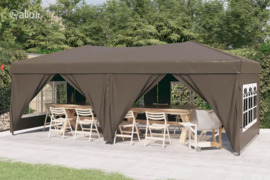 vidaXL Proginė palapinė su šoninėmis sienomis, taupe, 3x6m