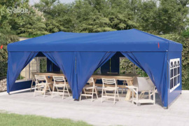 vidaXL Proginė palapinė su šoninėmis sienomis, mėlyna, 3x6m