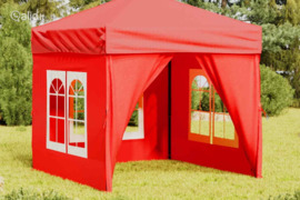 vidaXL Proginė palapinė su šoninėmis sienomis, raudona, 2x2m
