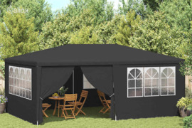 vidaXL Proginė palapinė su šoninėmis sienomis, antracito, 4x6m, 90g/m²