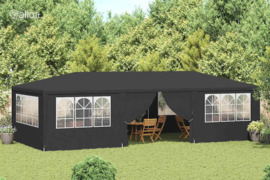 vidaXL Proginė palapinė su šoninėmis sienomis, antracito, 4x9m, 90g/m²