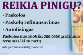 Reikia greitos ir patikimos paskolos