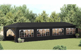 vidaXL Proginė palapinė, antracito spalvos, 3x12 m