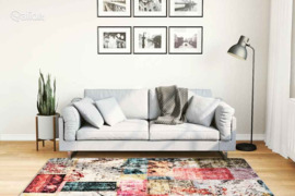 vidaXL Kilimas, spalvotas, 120x180cm, skiautinio dizaino, neslystantis