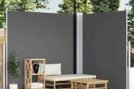 vidaXL Ištraukiama šoninė pertvara, antracito spalvos, 200x600cm