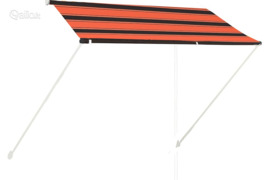 vidaXL Ištraukiama markizė, oranžinės ir rudos spalvos, 250x150cm