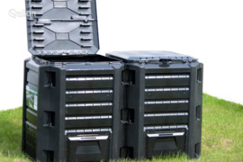 vidaXL Sodo komposto dėžė, juodos spalvos, 1200l