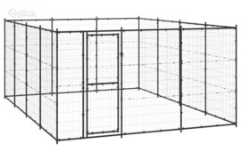 vidaXL Lauko voljeras šunims, plienas, 14,52m²