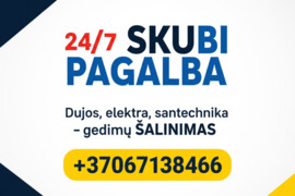 Avariniai dujų , elektros ir santechnikos darbai