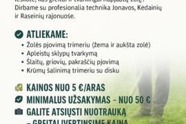 Žolės pjovimas trimeriu