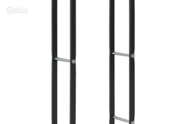 vidaXL Stovas malkoms, juodos spalvos, 44x20x100 cm, plienas