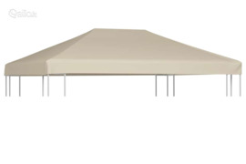vidaXL Viršutinis pavėsinės uždangalas, kreminis, 310g/m², 4x3m