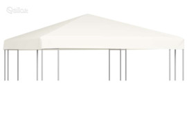 vidaXL Viršutinis pavėsinės uždangalas, 310 g/m², 3x3m, baltas