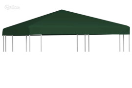 vidaXL Viršutinis pavėsinės uždangalas, žalias, 310 g/m², 3x3m
