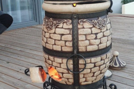 65 l tandoor plytų krosnelė | Rankų darbo šamotinė grilio krosnis