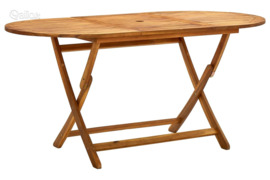 vidaXL Sulankstomas sodo stalas, 160x85x75cm, akacijos masyvas