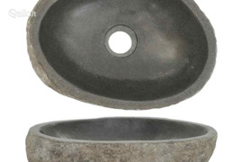 vidaXL Praustuvas, (29-38)x(24-31)cm, upės akmuo, ovalo formos