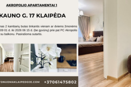 Ilgalaikė nuoma periodas nuo 2025 09 01 iki 2026 06 15 d Centras, Senamiestis, ir prie PC Akropolis