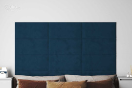 vidaXL Sienų plokštės, 12vnt., mėlynos, 60x30cm, aksomas, 2,16m²