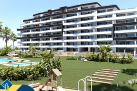 Statomi apartamentai su bendru baseinu, Alicante provincijoje, San Miguel de Salinas mieste. 3 kamba