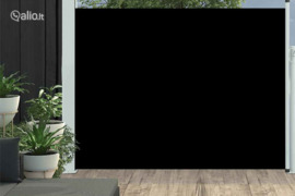 vidaXL Ištraukiama šoninė kiemo pertvara, juodos spalvos, 140x500cm