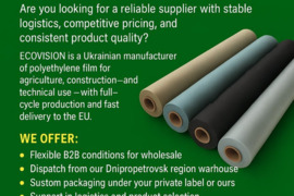 We are looking for a distributor of PE film, partnership with the manufacturer Ecovigen