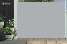 vidaXL Ištraukiama šoninė kiemo pertvara, pilkos spalvos, 140x500cm