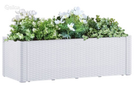 vidaXL Lovelis su savaiminio laistymo sistema, baltas, 100x43x33cm