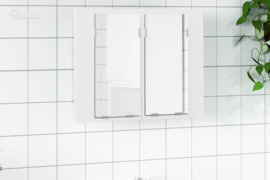vidaXL Veidrodinė vonios spintelė su LED, balta, 60x12x45cm, akrilas
