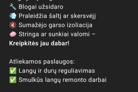 Langu ir duru reguliavimas