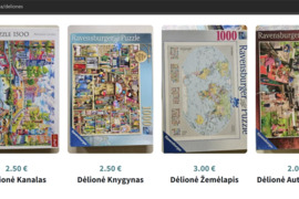Dėlionės puzzle naudotos, domina mainai į knygas, dėliones, stalo žaidimus.