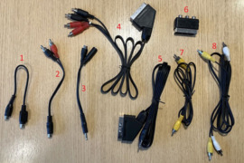 Įvairūs video kabeliai (SCART, S-Video, RCA)