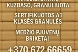 Briketai, anglys, granulės, durpės