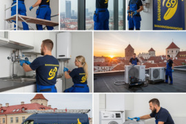 Plytelių klijavimas, angokraščių tvarkymas ir kiti darbai