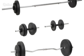 vidaXL Štanga ir svarmenys su svoriais, 60kg