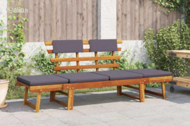 vidaXL 2-1 Sodo sofa su pagalvėmis, 190cm, akacijos medienos masyvas