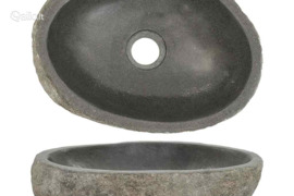 vidaXL Praustuvas, (29-38)x(24-31)cm, upės akmuo, ovalo formos