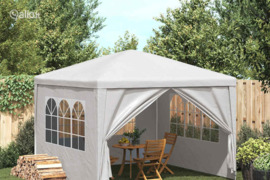 vidaXL Proginė palapinė, 3x3m, balta