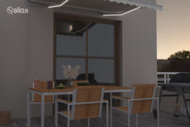 vidaXL Rankiniu būdu ištraukiama markizė su LED, kreminė, 300x250cm