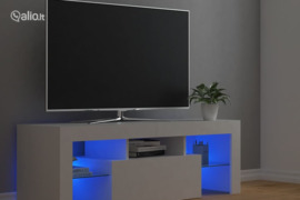 vidaXL Televizoriaus spintelė su LED apšvietimu, balta, 120x35x40cm