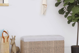 vidaXL Suoliukai-daiktadėžės su pagalvėlėmis, 2vnt., 69cm, švendras