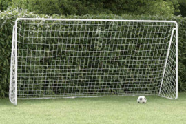 vidaXL Futbolo vartai su tinklu, balti, 366x122x182cm, plienas