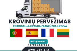 Portugalija – Ispanija – Prancūzija – Lietuva Krovinių pervežimas į Lietuvą, Latviją, Estiją  Krovin
