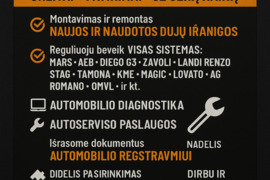 Automobiliu duju irangos remonto ir montavimo darbai.