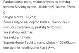 Parduodamas sklypas širvintu raj.užublendziu km