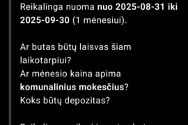 Kamb. nuoma Kaunas, Dainava, V. Krėvės pr.