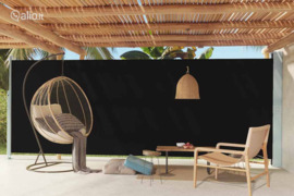 vidaXL Ištraukiama šoninė kiemo pertvara, juodos spalvos, 200x600cm